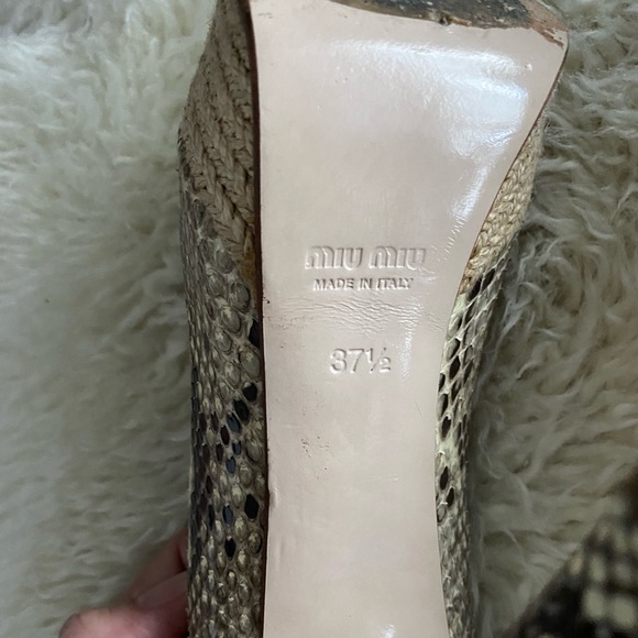 Miu Miu python pitone heels 7 1/2 - Picture 5 of 14
